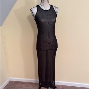 Sheer Black Sleeveless Maxi Dress